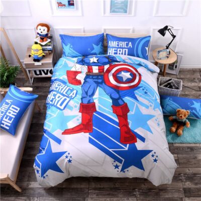 Super Hero Captain America Bedding Set Twin Queen Size Comforter