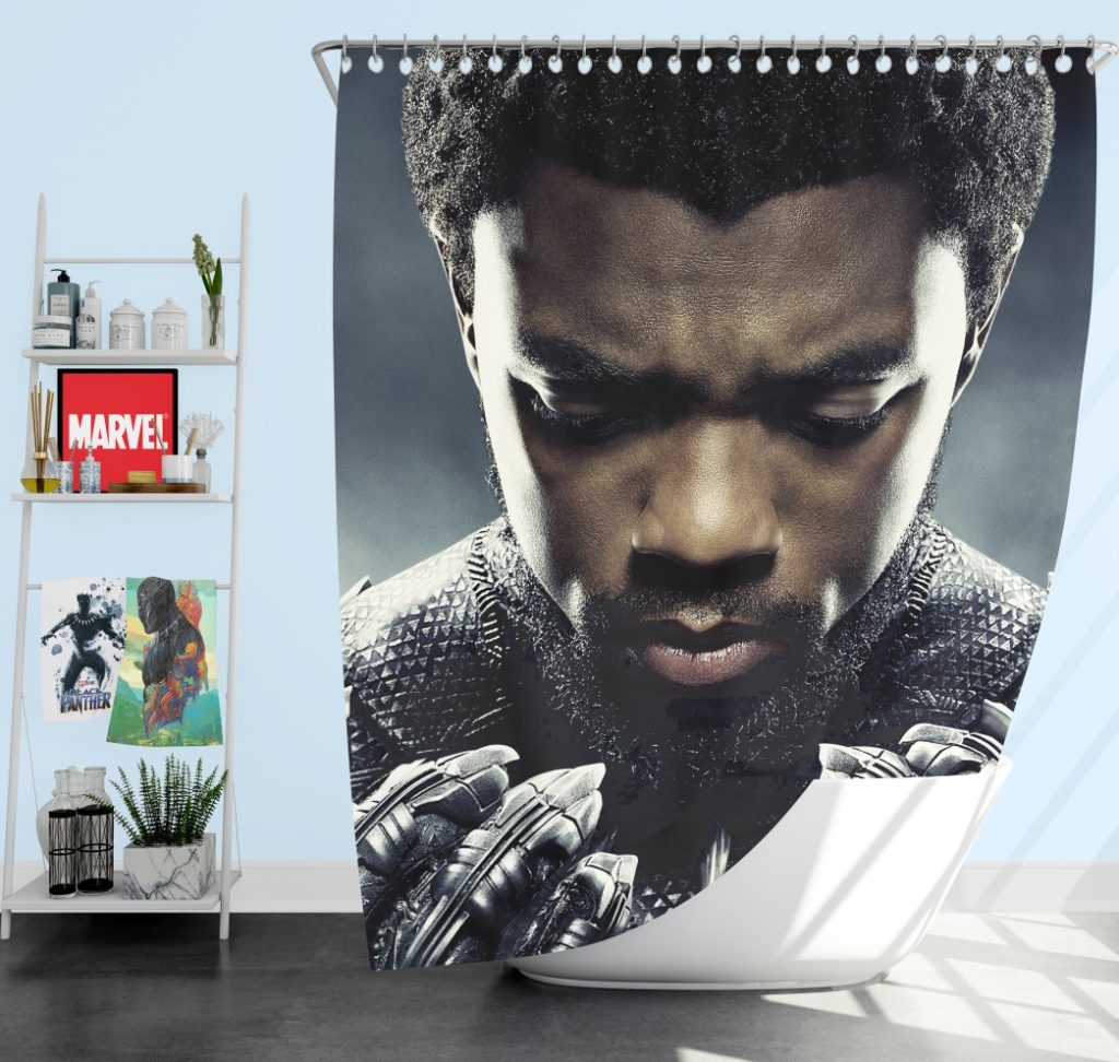 Shop Marvel Black Panther T'Challa Chadwick Boseman Shower Curtain