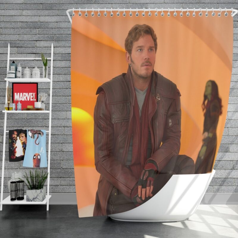 Star Lord Chris Pratt Guardians of the Galaxy Shower Curtain