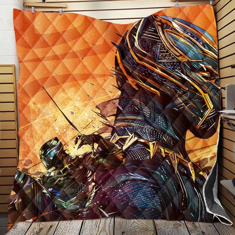 Black Panther Artwork Marvel Comics Quilt Blankets