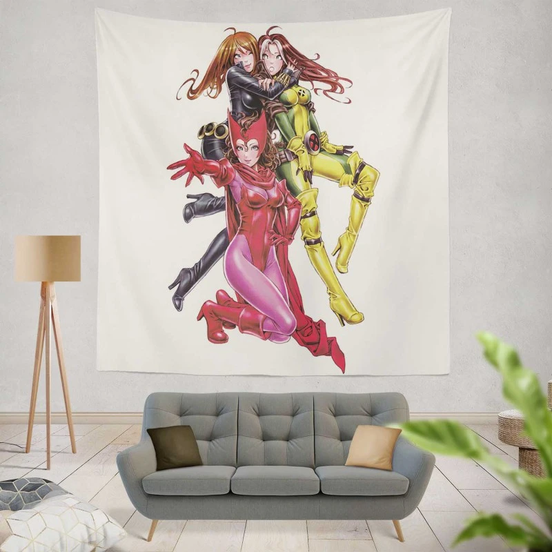Black Widow Scarlet Witch and Rogue Marvel Comics Wall Tapestry