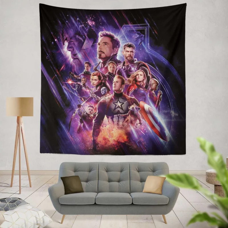 Avengers Endgame: The Battle Against Thanos and More  Wall Tapestry