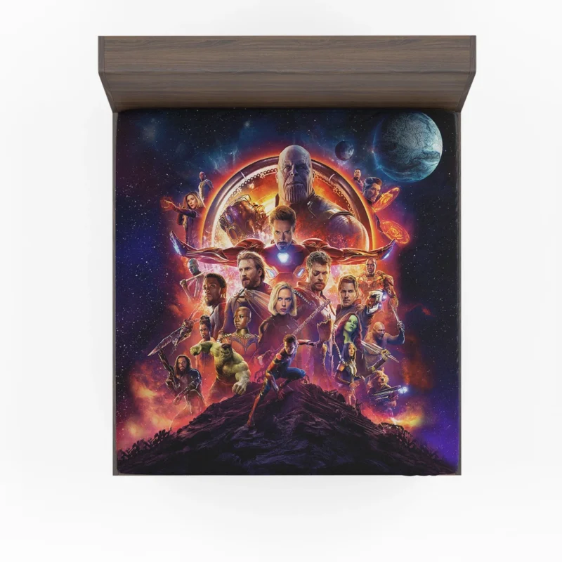 Avengers: Infinity War Wallpaper - Epic Heroes Collide Fitted Sheet