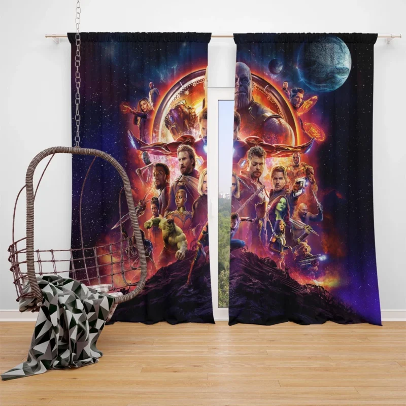 Avengers: Infinity War Wallpaper - Epic Heroes Collide Window Curtain