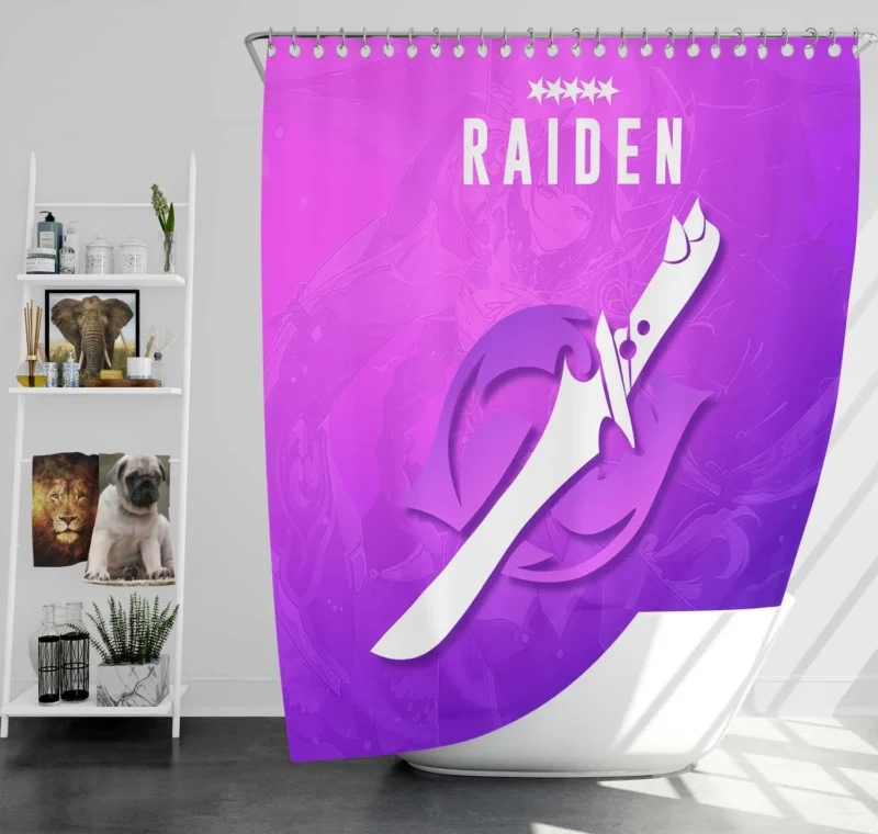 Baal Raiden Shogun in Genshin Impact: Unleash His Power Shower Curtain