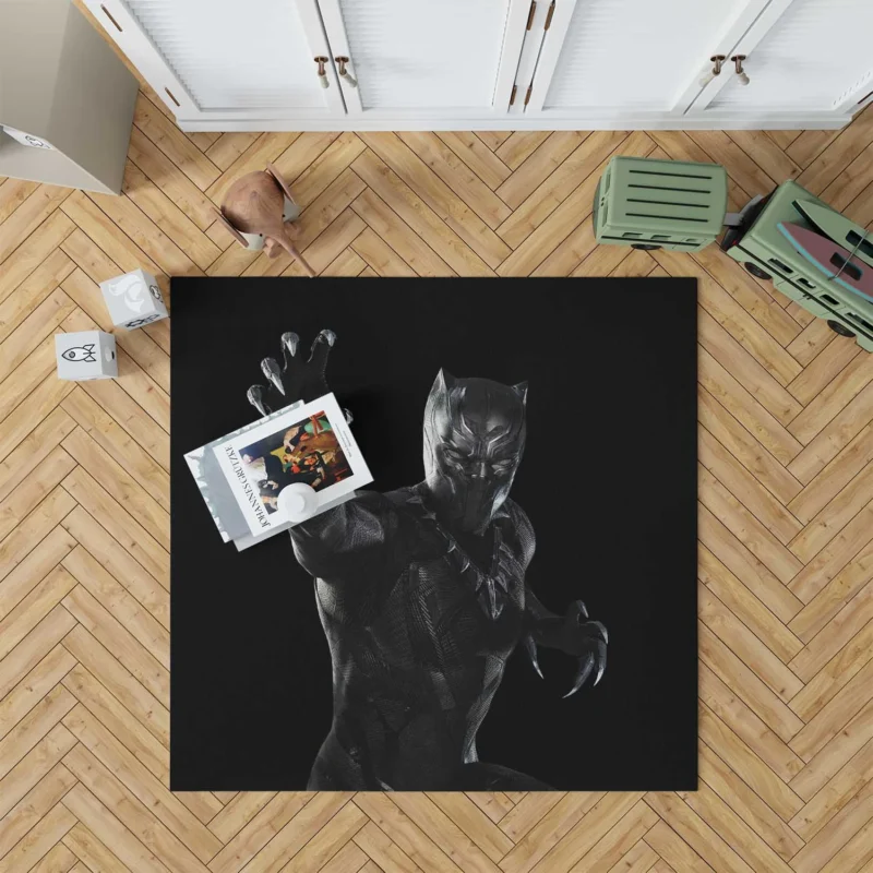 Black Panther Debut in Civil War Floor Rug