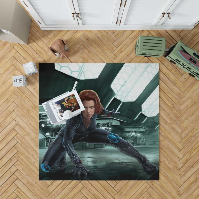 Black Widow Arrival in Age of Ultron Floor Rug