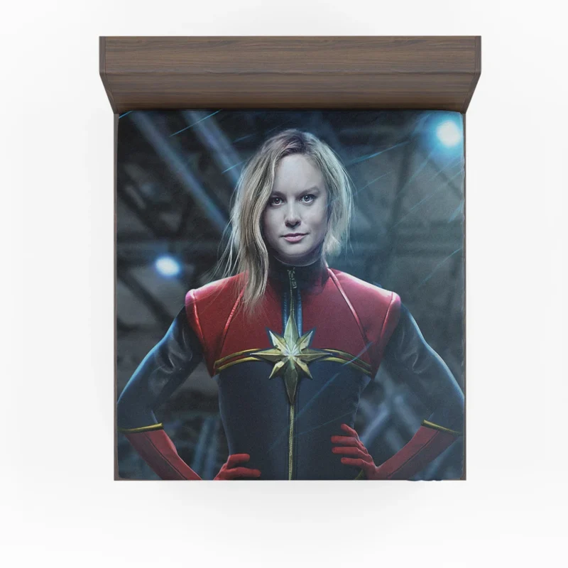 Brie Larson as Captain Marvel in Stunning Wallpaper Fitted Sheet