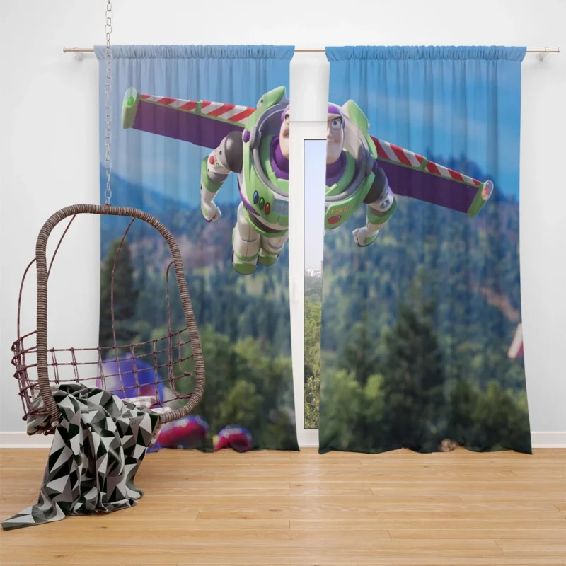 Buzz Lightyear in Toy Story 4: Cosmic Adventure Window Curtain