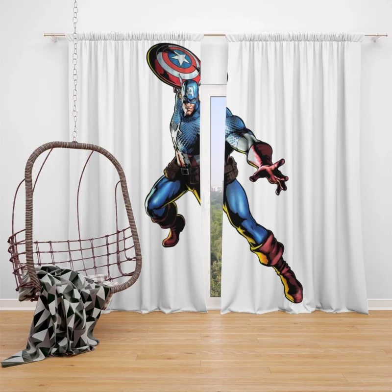 Captain America: A Symbol of Heroism Window Curtain