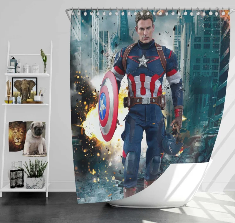 Captain America in The Avengers: Collectible Hot Toys Shower Curtain