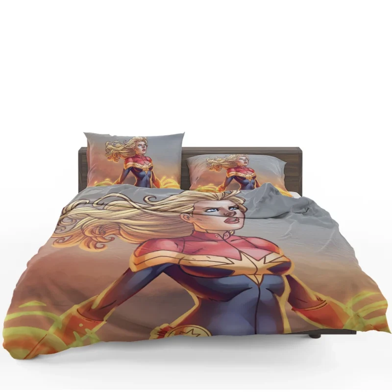 Captain Marvel Comics: Carol Danvers Blue-Eyed Hero Bedding Set