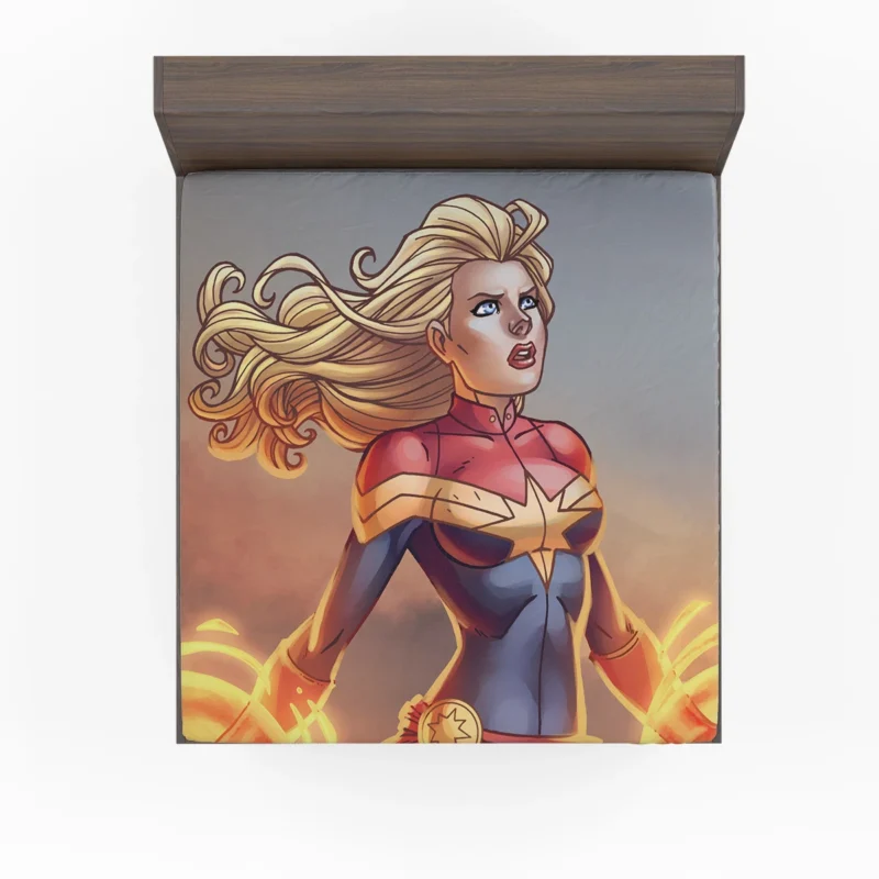 Captain Marvel Comics: Carol Danvers Blue-Eyed Hero Fitted Sheet