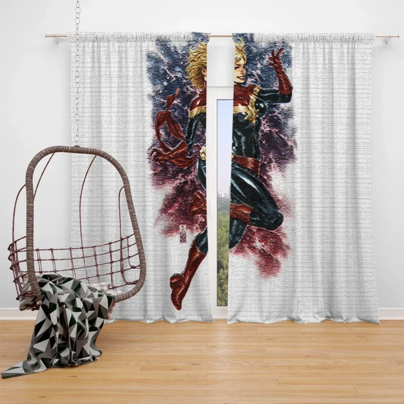 Captain Marvel: Marvel Cosmic Superhero Window Curtain