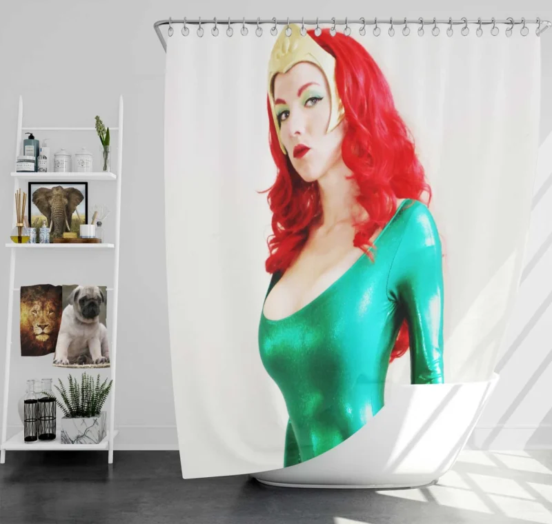 Cosplay as Mera: Transform into a DC Hero Shower Curtain