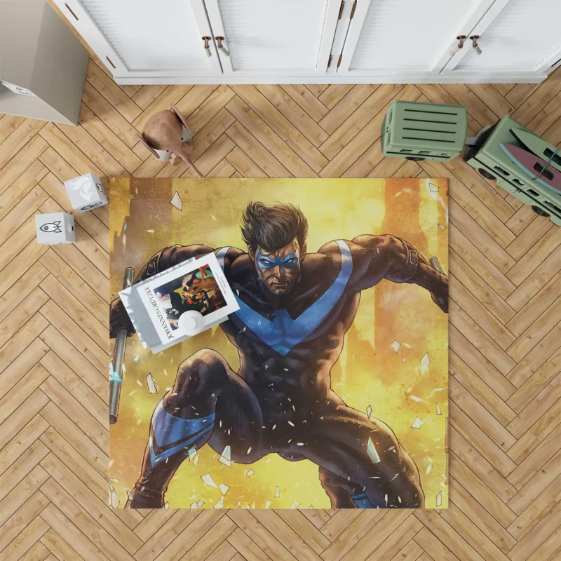 Discover the Legacy of Nightwing in Comics Floor Rug