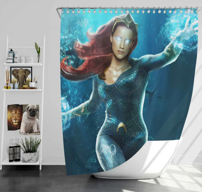 Experience Mera Impact in Aquaman Movie Shower Curtain