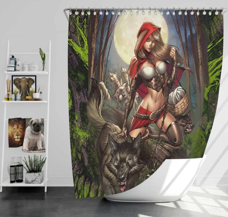 Grimm Fairy Tales Comics: Red Riding Hood Journey Shower Curtain