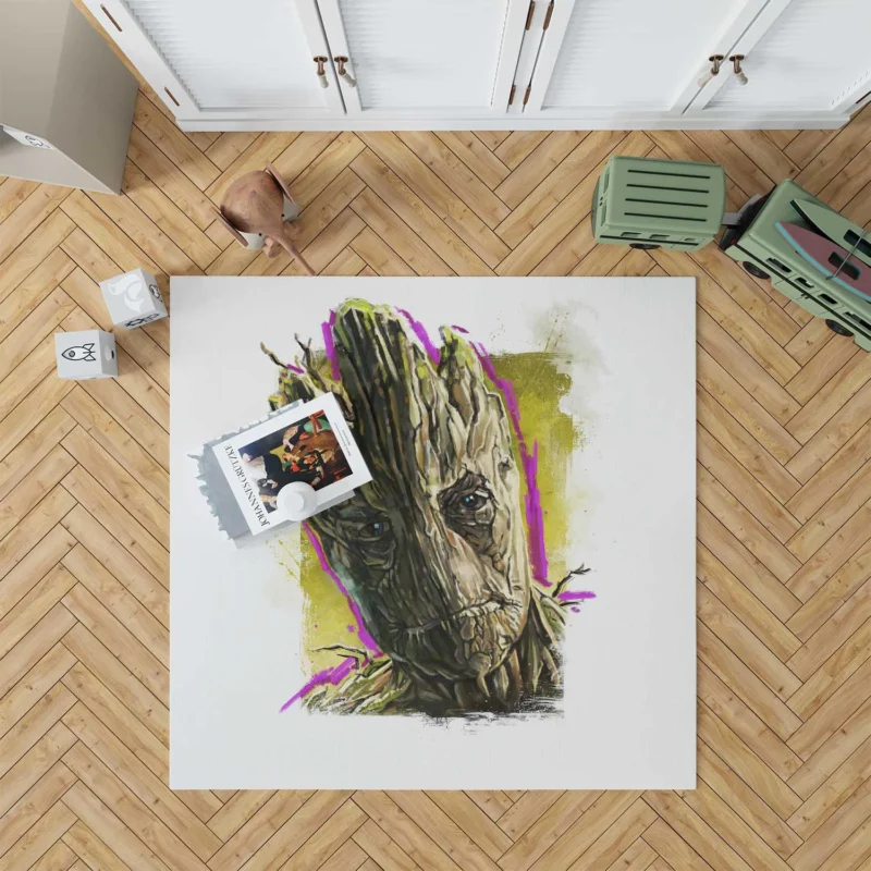 Groot in Comics: Guardians Of The Galaxy Star Floor Rug