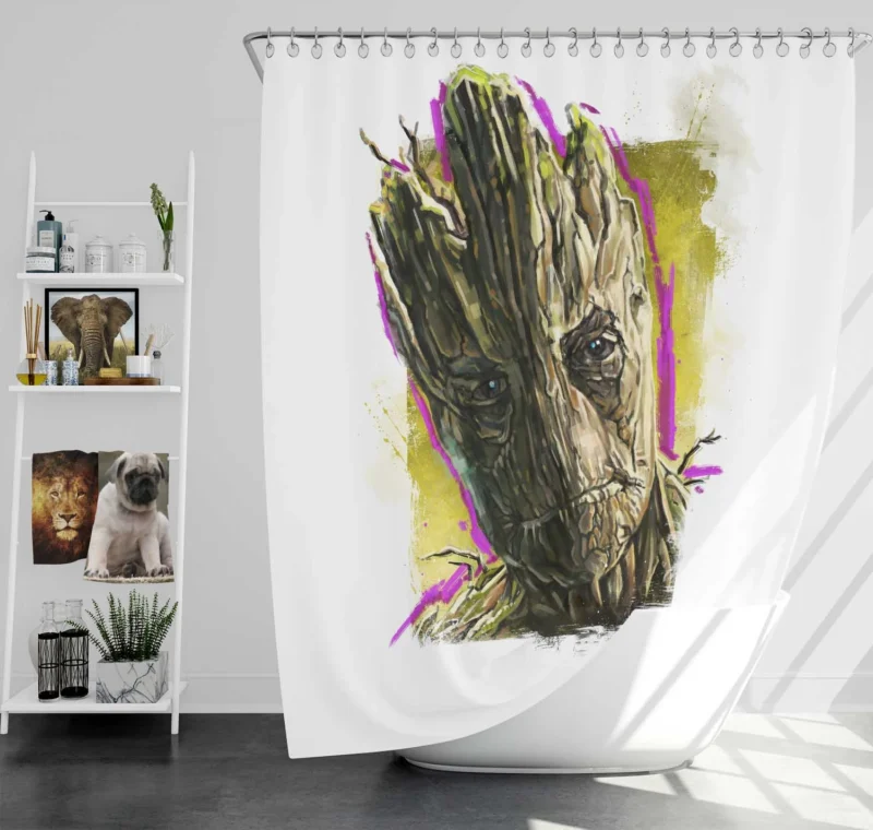 Groot in Comics: Guardians Of The Galaxy Star Shower Curtain