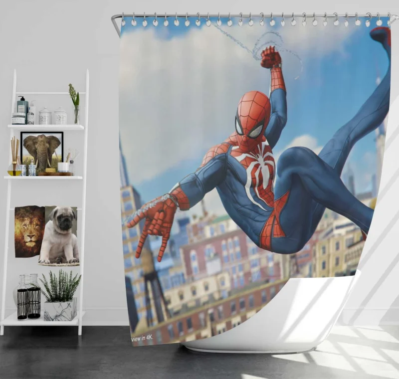 Marvel Spider-Man (PS4): Web-Slinging Action Shower Curtain