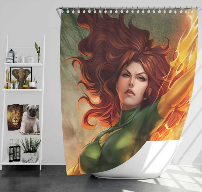 Phoenix in Comics: Unleash the Cosmic Power Shower Curtain