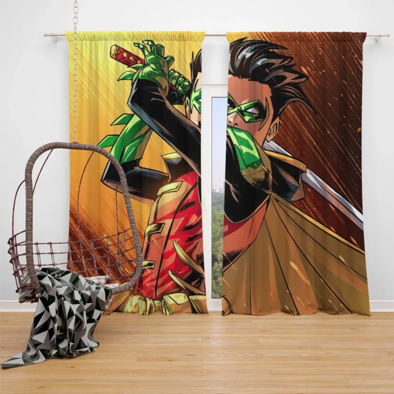 Robin Comics: Damian Wayne Heroic Debut Window Curtain