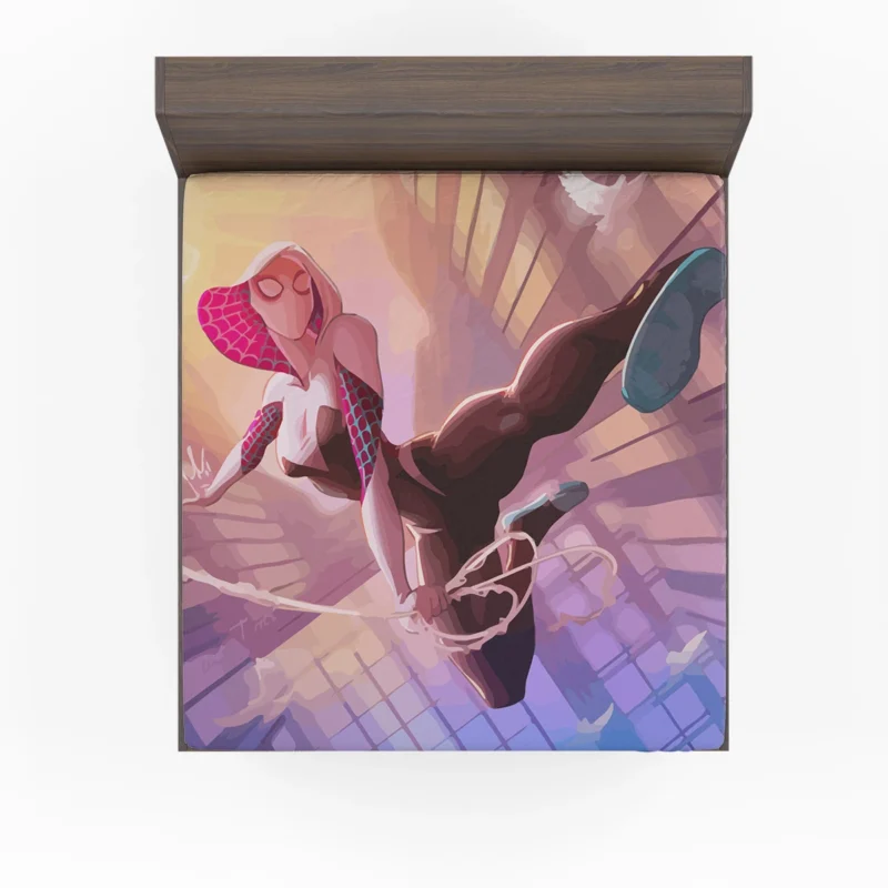 Spider-Gwen Comics: Gwen Web-Swinging Adventures Fitted Sheet