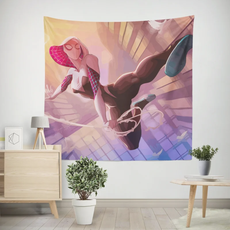 Spider-Gwen Comics: Gwen Web-Swinging Adventures  Wall Tapestry