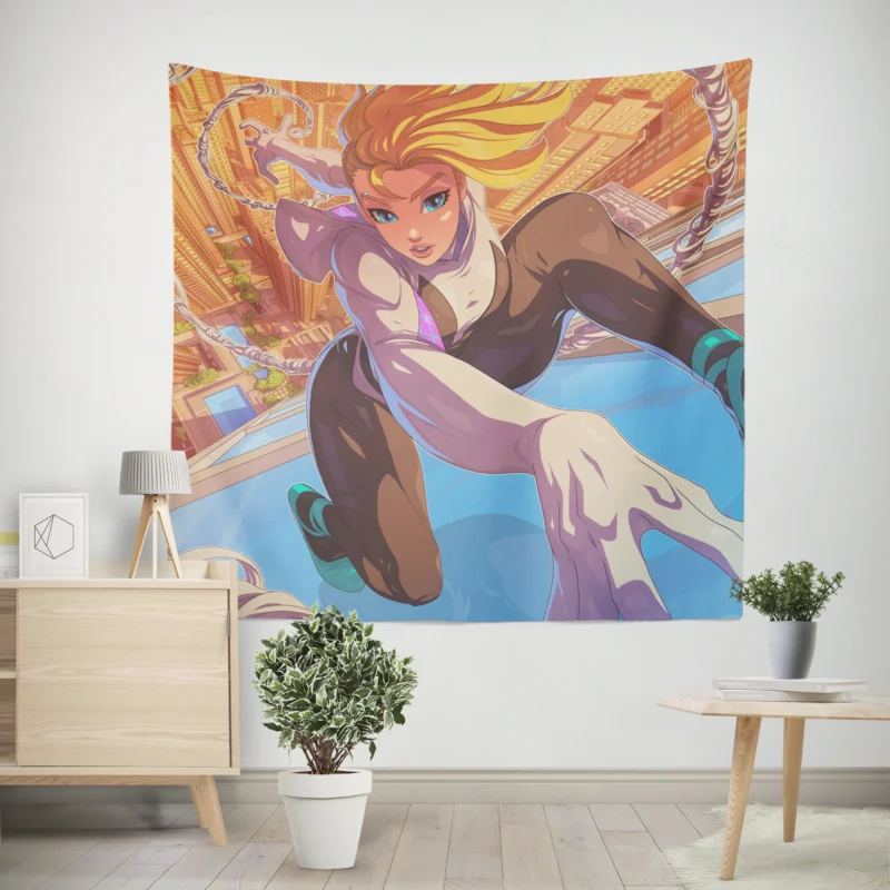 Spider-Gwen: Gwen Role in Spider-Verse  Wall Tapestry