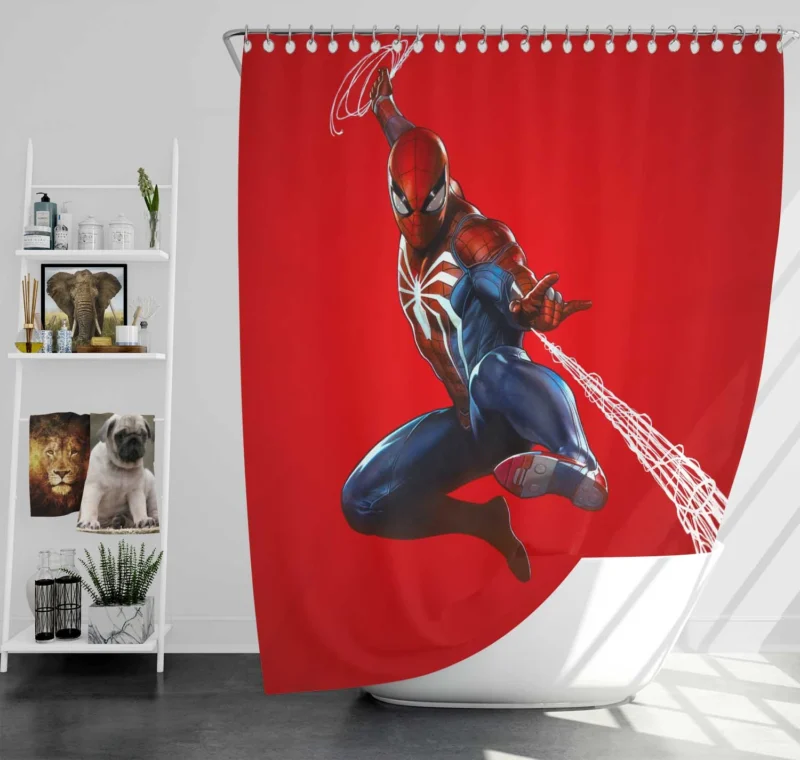 Spider-Man (PS4) Game: A Superhero Quest Shower Curtain