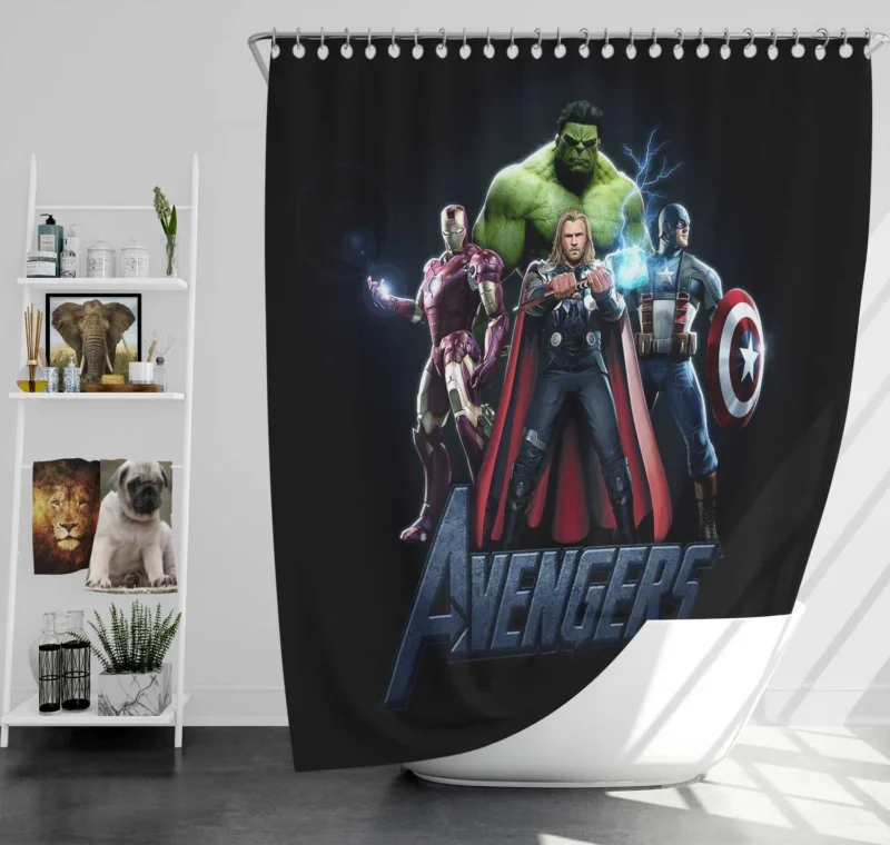 The Avengers: Earth Mightiest Heroes Unite Shower Curtain