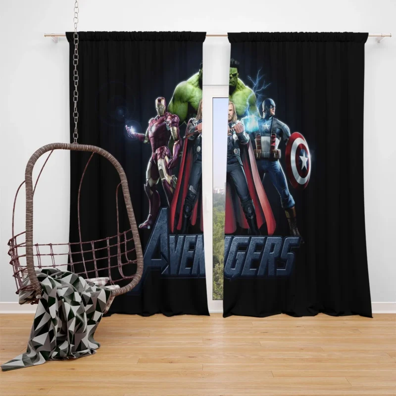 The Avengers: Earth Mightiest Heroes Unite Window Curtain