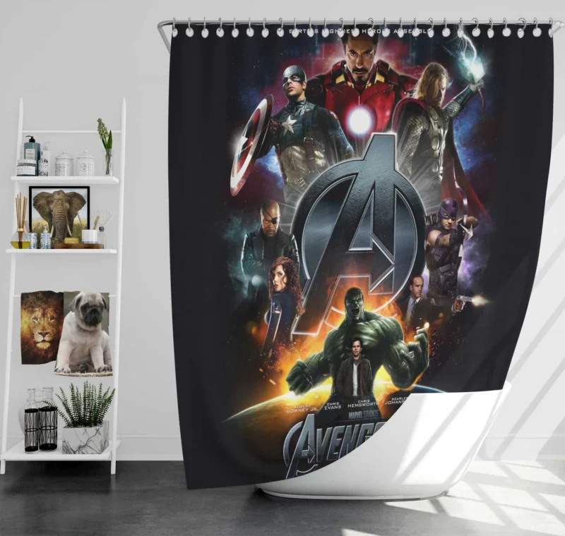 The Avengers Movie: Earth Mightiest Heroes Unite Shower Curtain