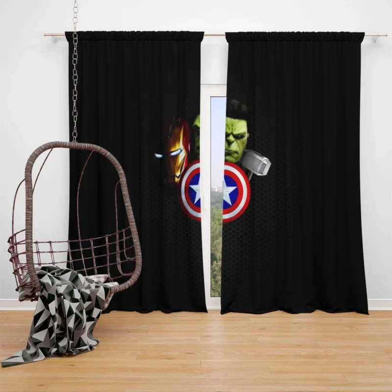 The Avengers in Comics: Marvel Iconic Team Window Curtain