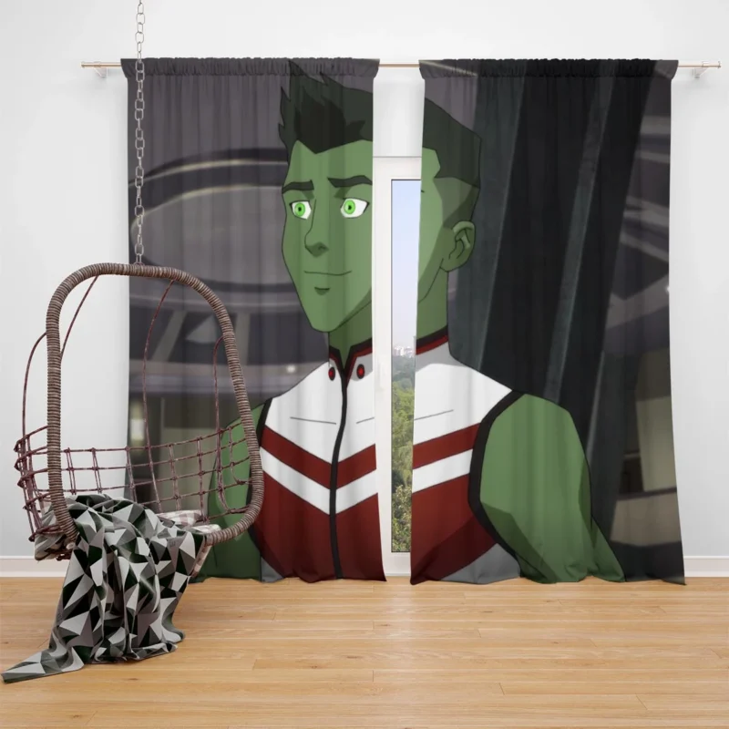 Young Justice: Beast Boy Adventures Window Curtain