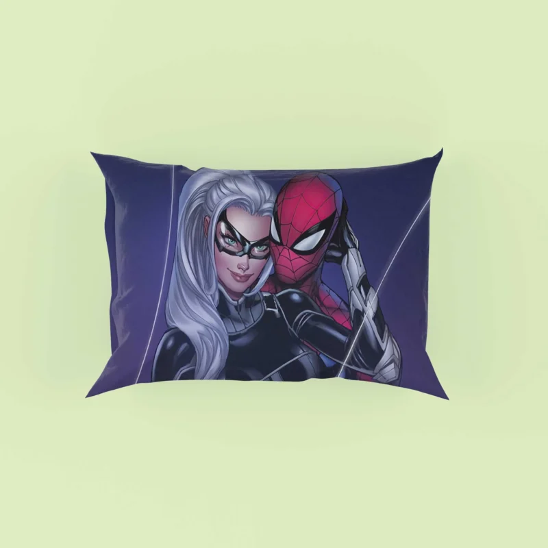 Black Cat Role in Spider-Man Comics Pillow Case