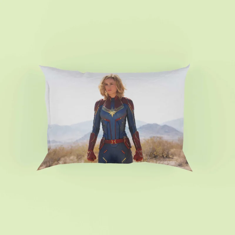 Captain Marvel: Brie Larson Heroic Superhero Journey Pillow Case