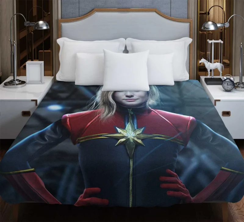 Brie Larson as Captain Marvel in Stunning Wallpaper Duvet Cover