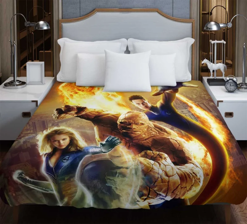 Fantastic Four Movie: Chris Evans as Human Torch Duvet Cover