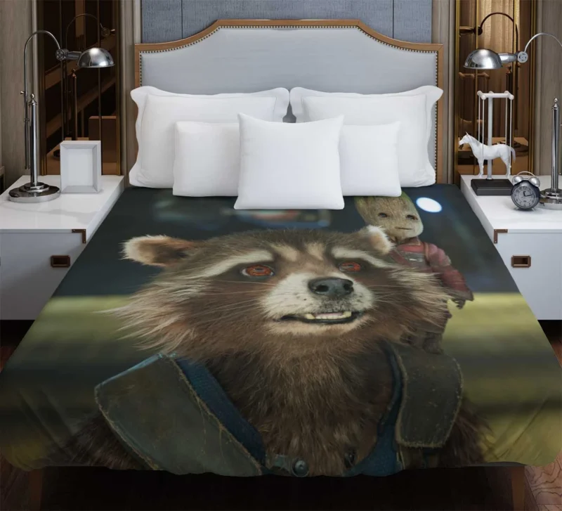 Guardians of the Galaxy Vol. 2: Rocket Raccoon and Ba Duvet Cover