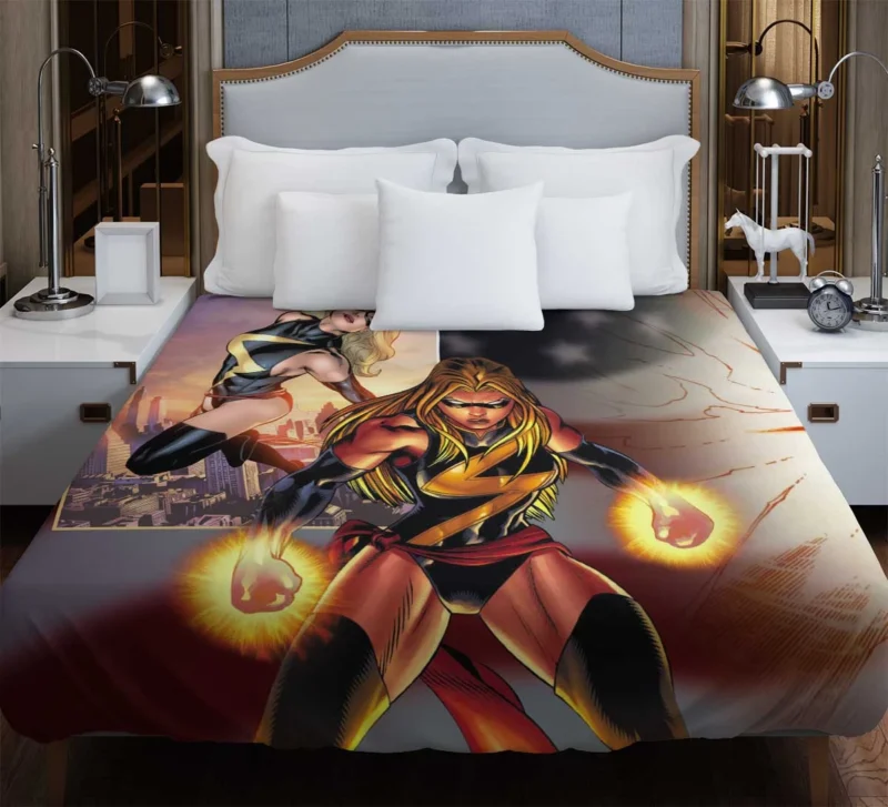 Ms. Marvel Wallpaper: Dive into the Comics Duvet Cover