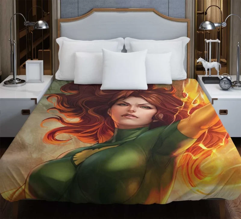 Phoenix in Comics: Unleash the Cosmic Power Duvet Cover